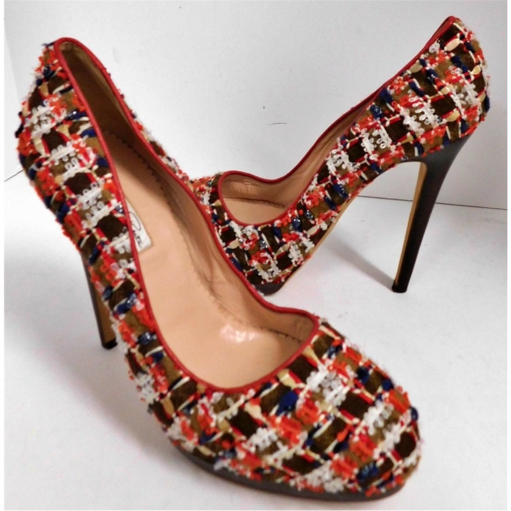 Designer Tweed Heels 🧡🤎